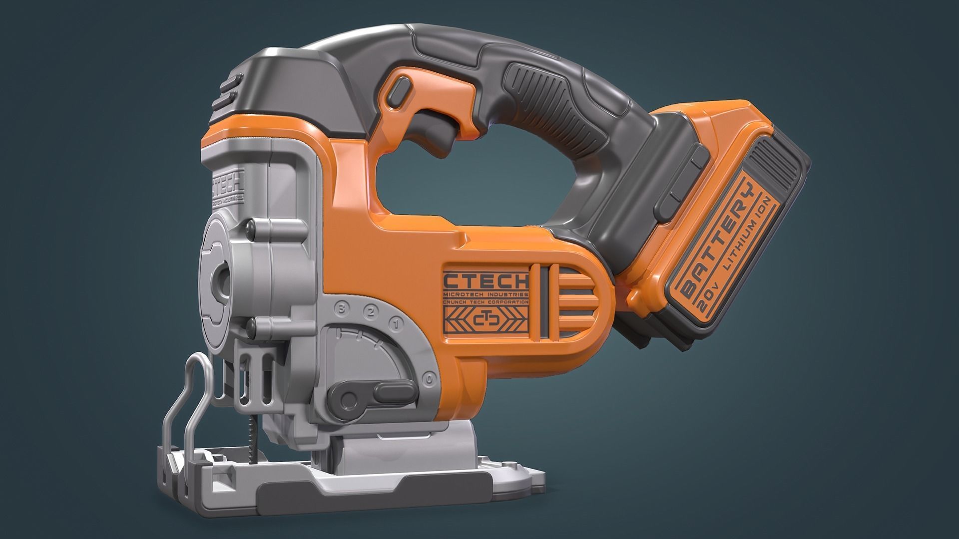 Jigsaw Battery Powered Low-poly 3D model_1