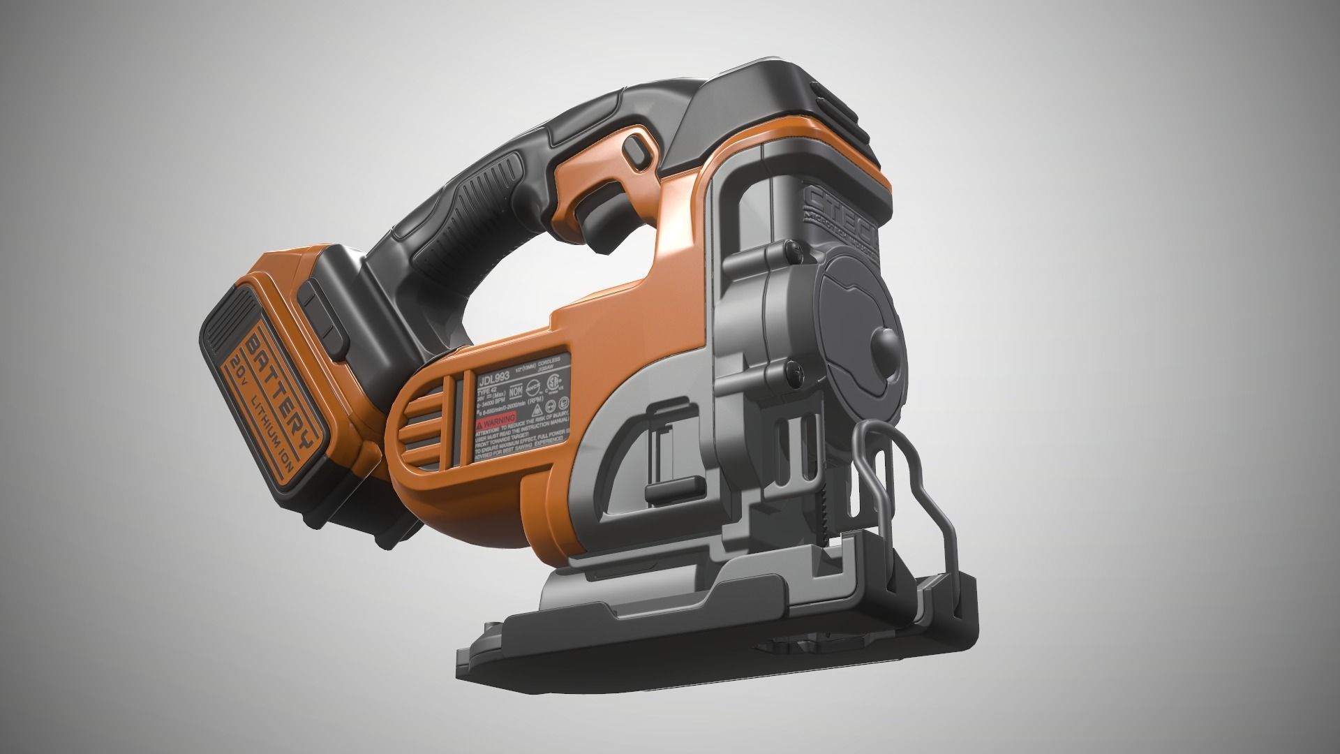 Jigsaw Battery Powered Low-poly 3D model_13