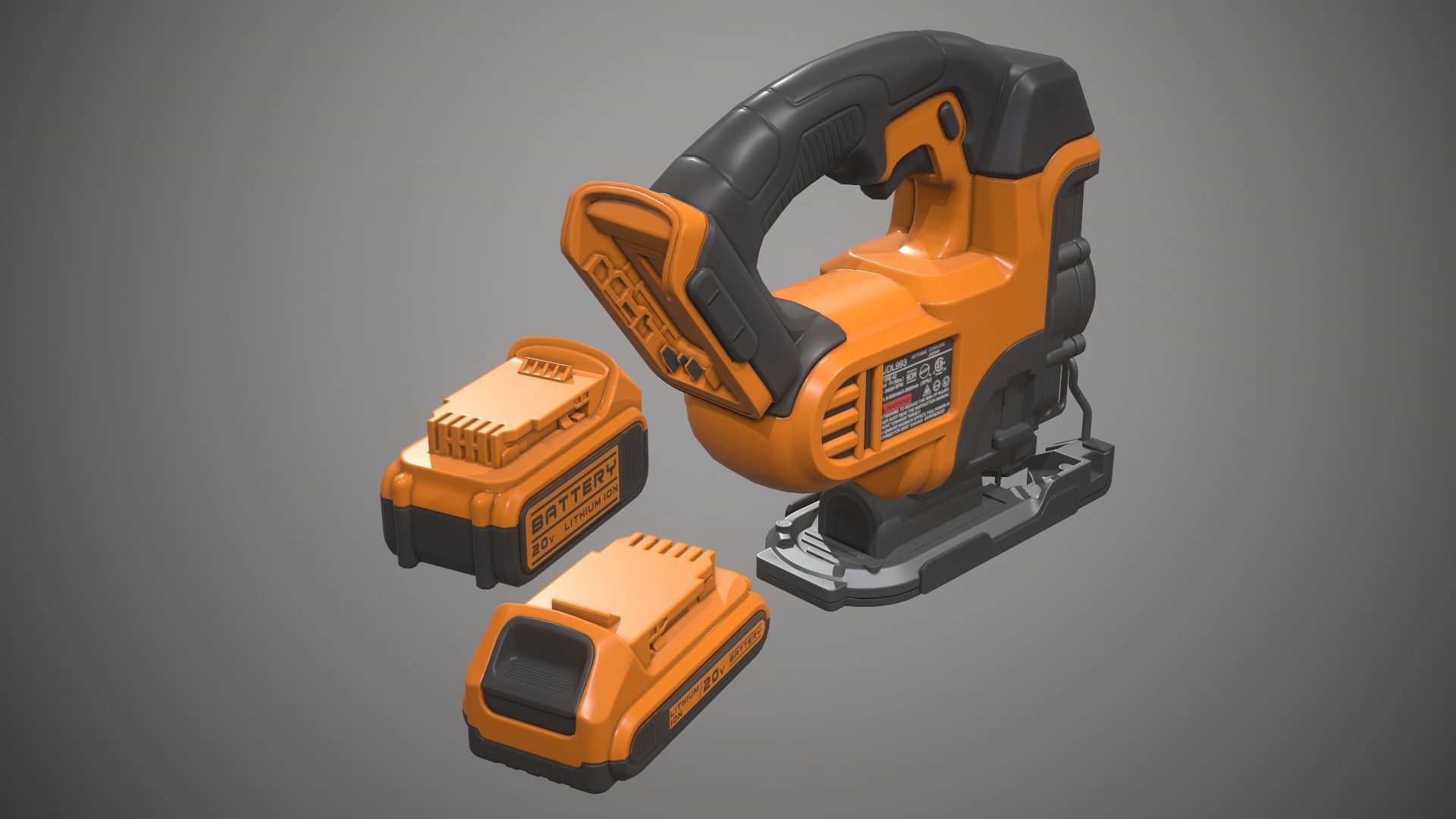 Jigsaw Battery Powered Low-poly 3D model_15