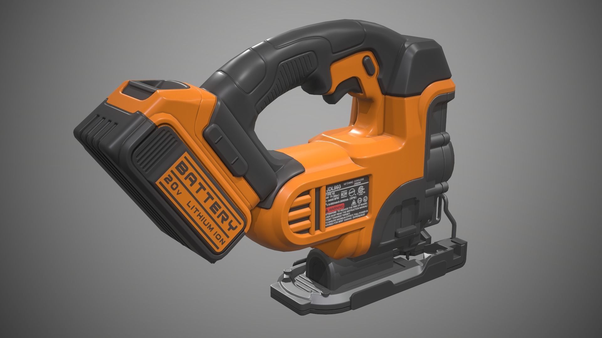 Jigsaw Battery Powered Low-poly 3D model_8