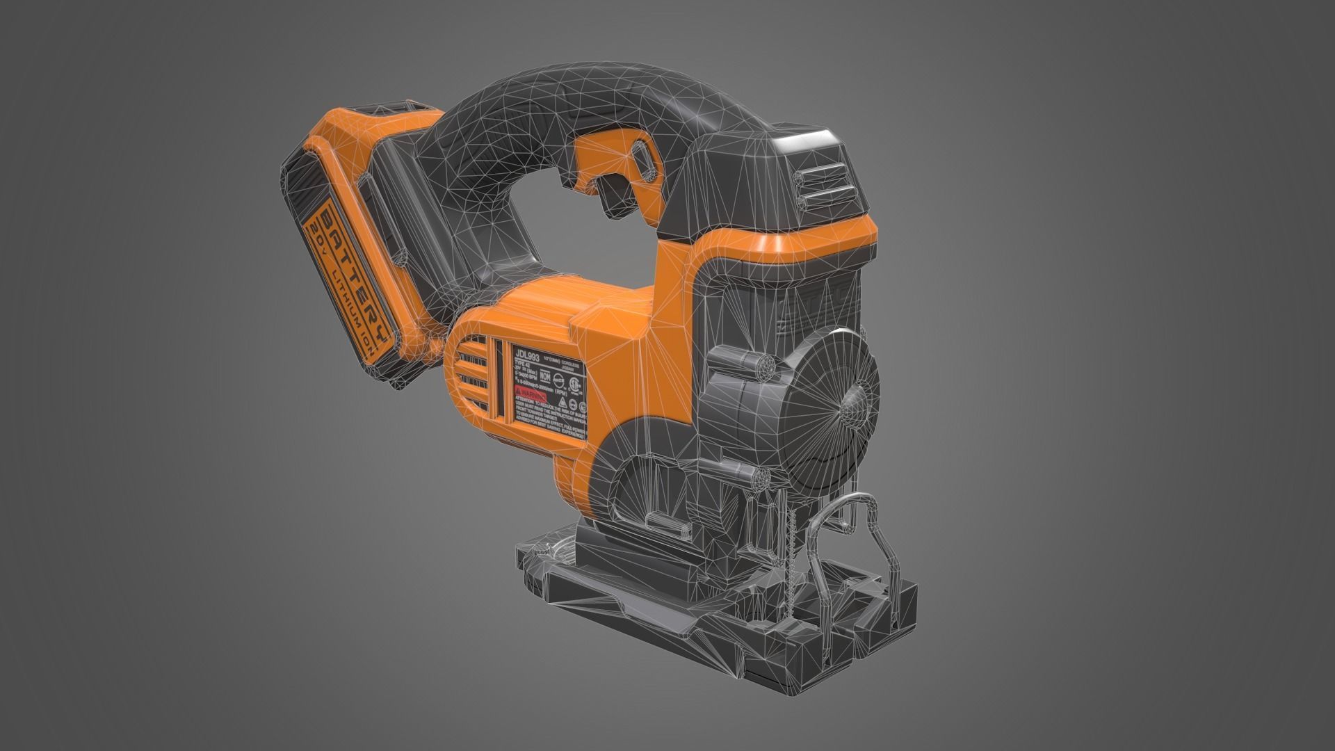 Jigsaw Battery Powered Low-poly 3D model_19