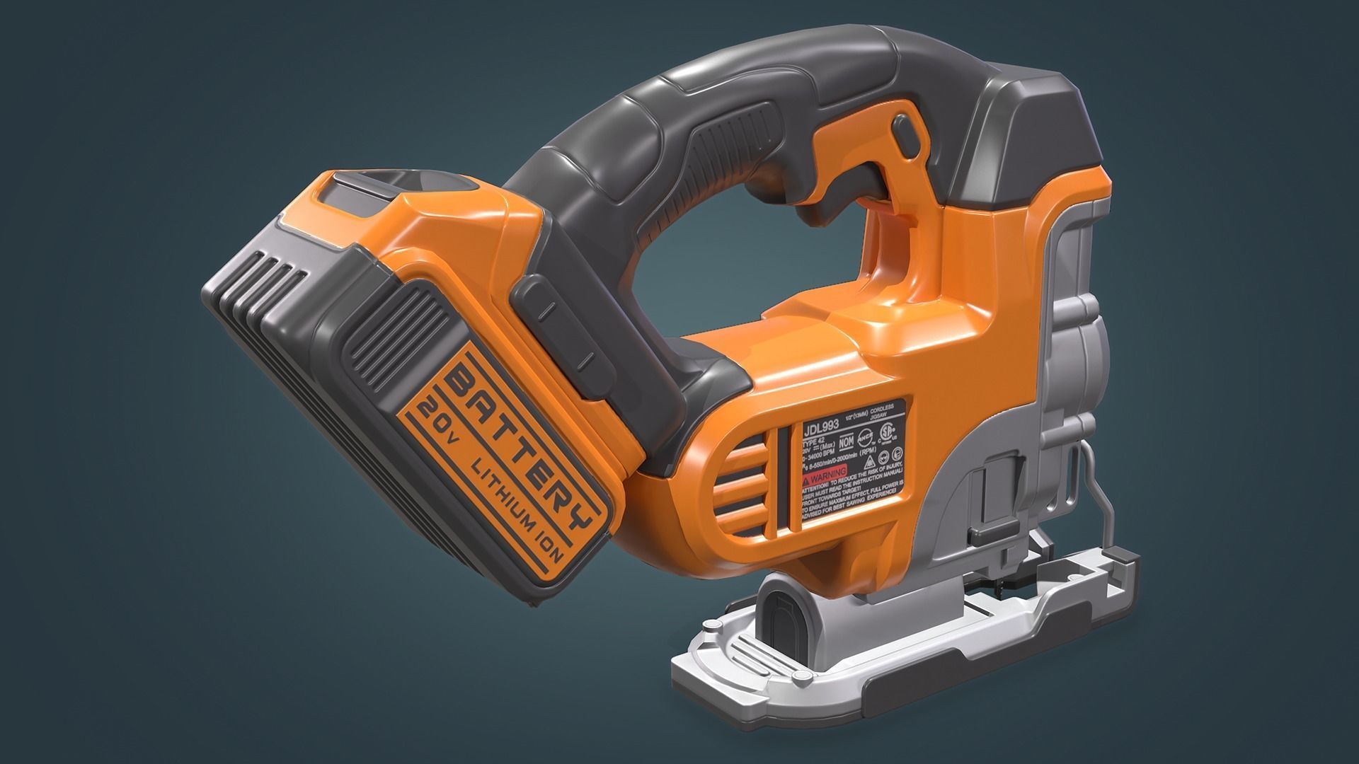 Jigsaw Battery Powered Low-poly 3D model_4