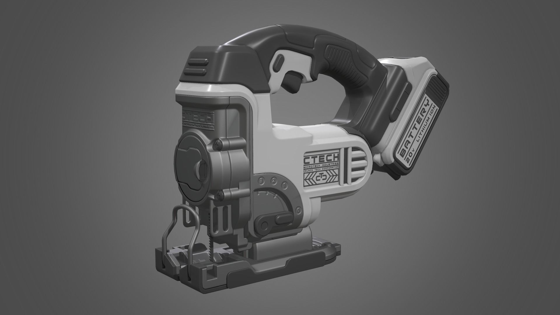 Jigsaw Battery Powered Low-poly 3D model_20