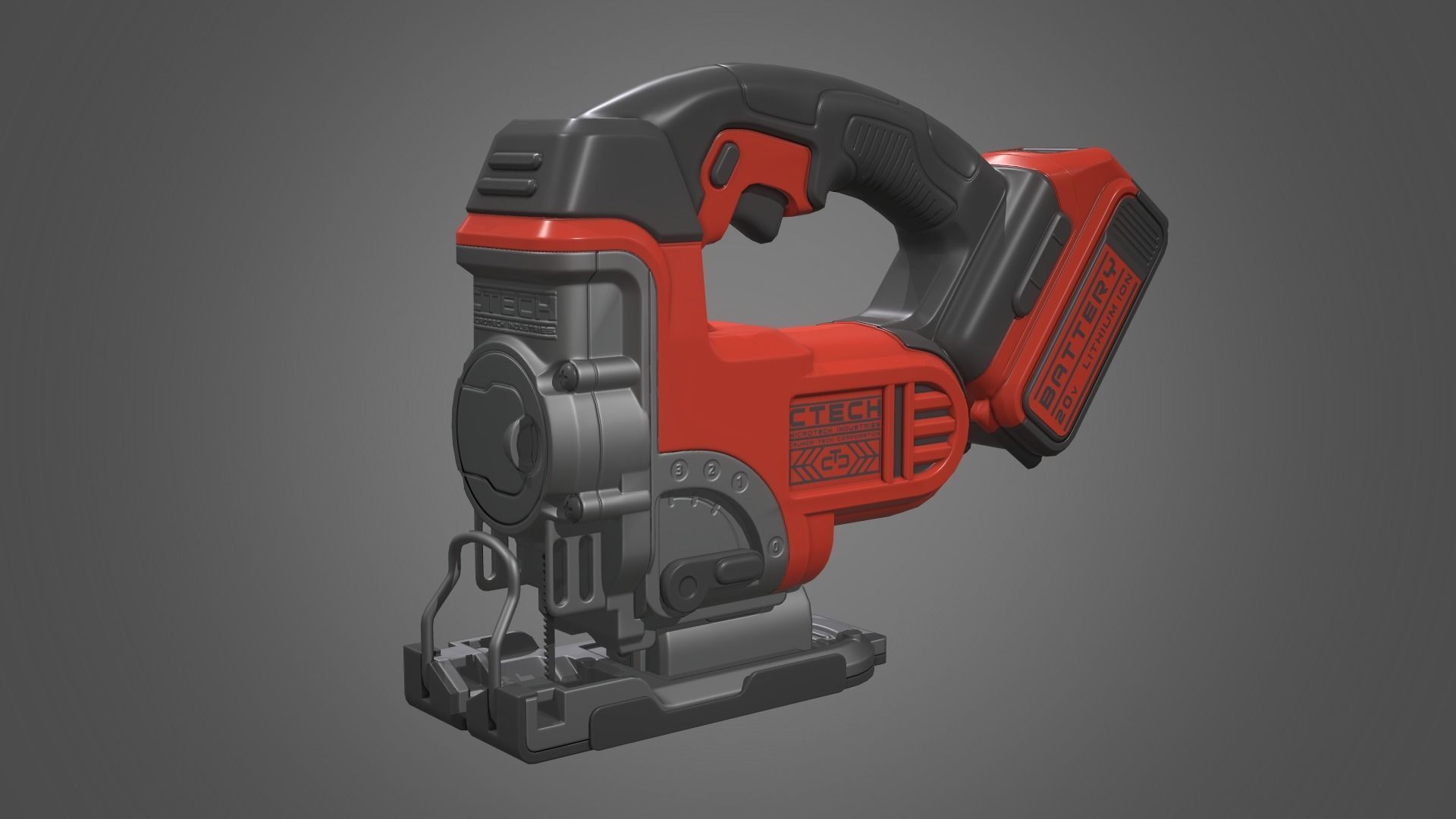 Jigsaw Battery Powered Low-poly 3D model_21