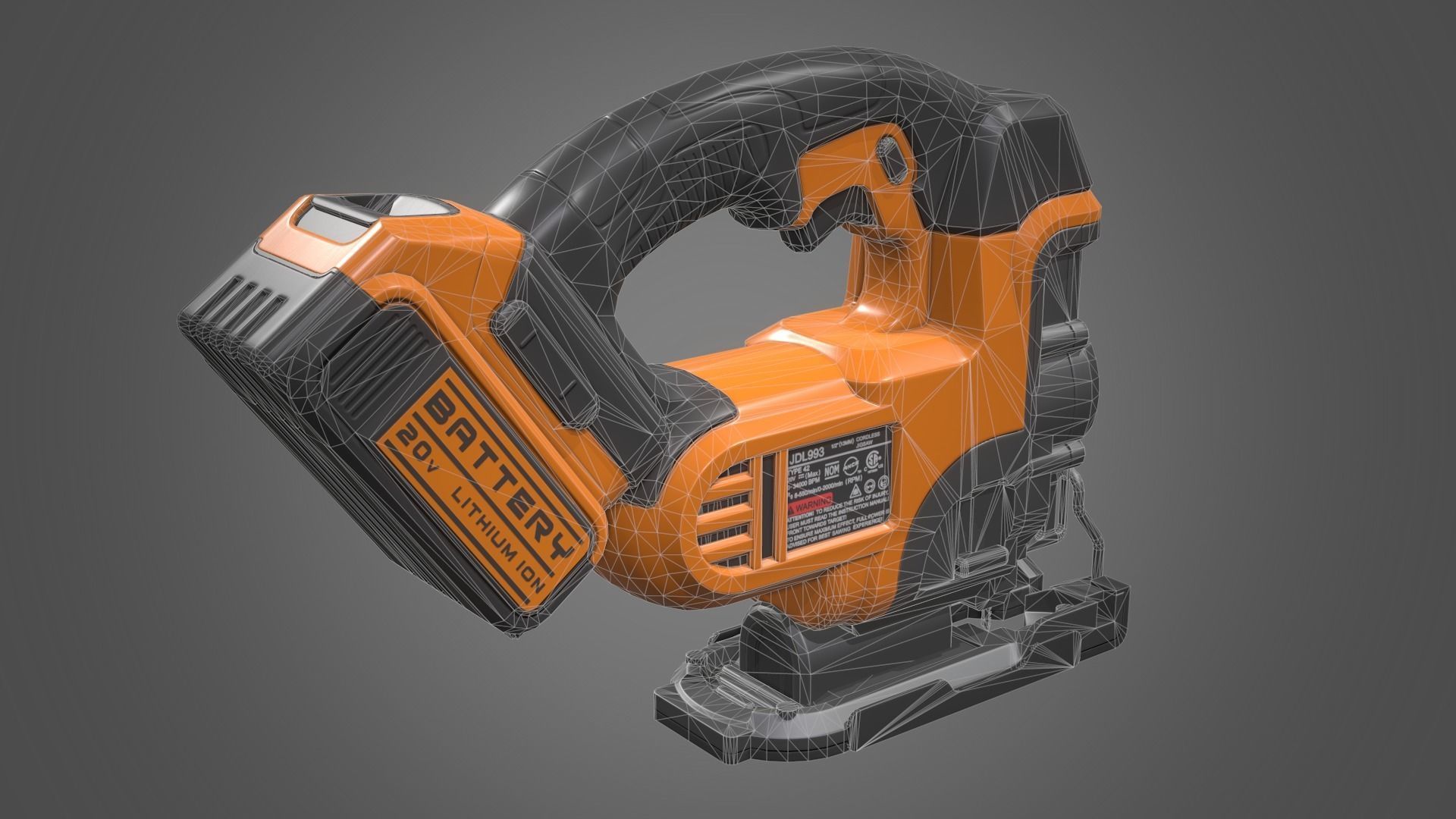 Jigsaw Battery Powered Low-poly 3D model_16