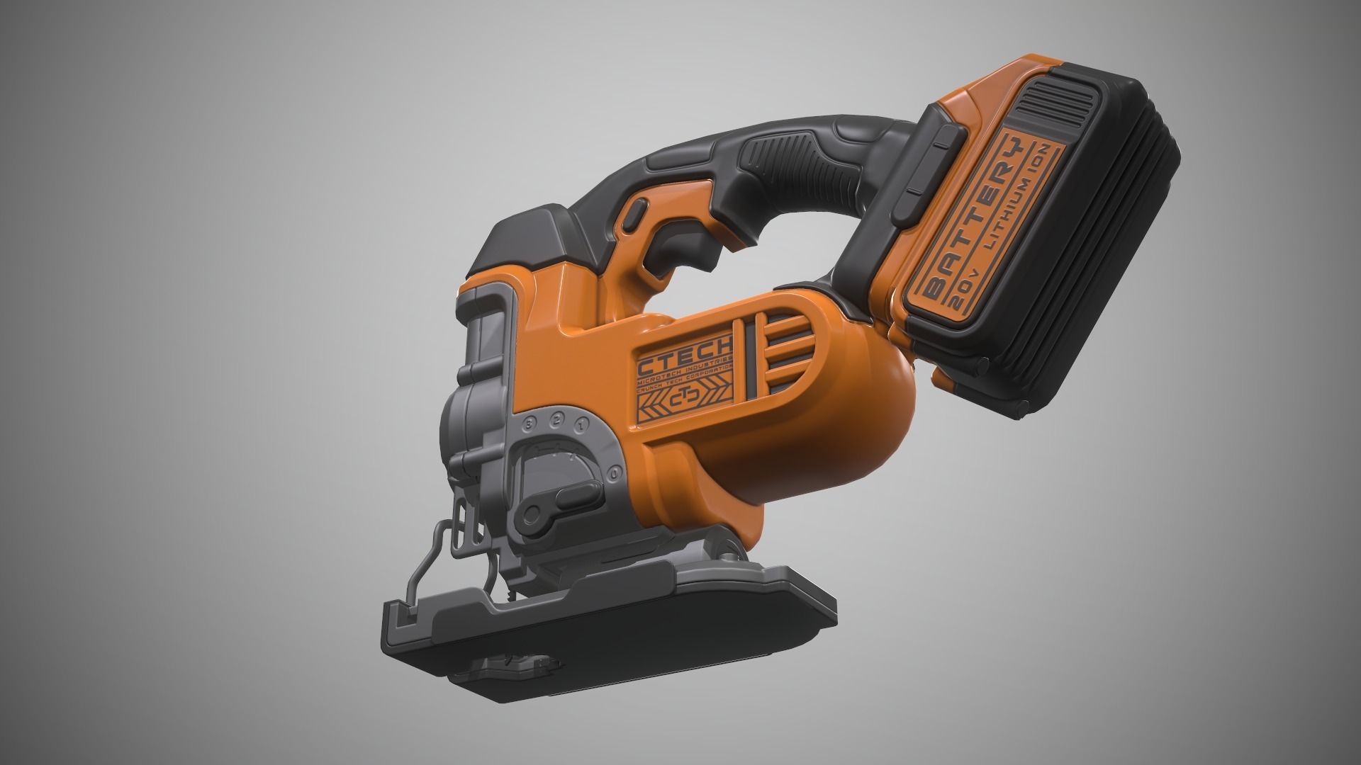 Jigsaw Battery Powered Low-poly 3D model_11