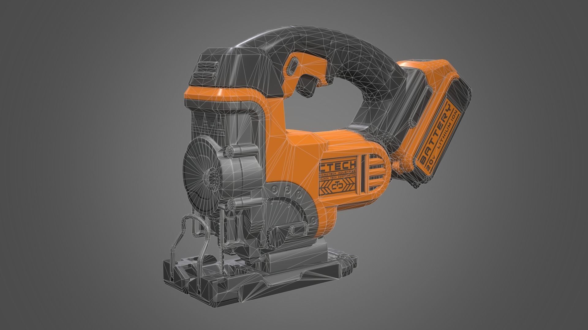 Jigsaw Battery Powered Low-poly 3D model_18