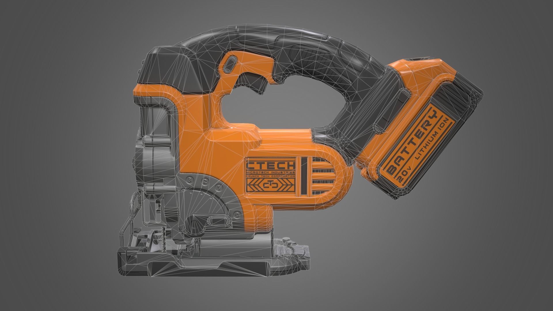 Jigsaw Battery Powered Low-poly 3D model_17