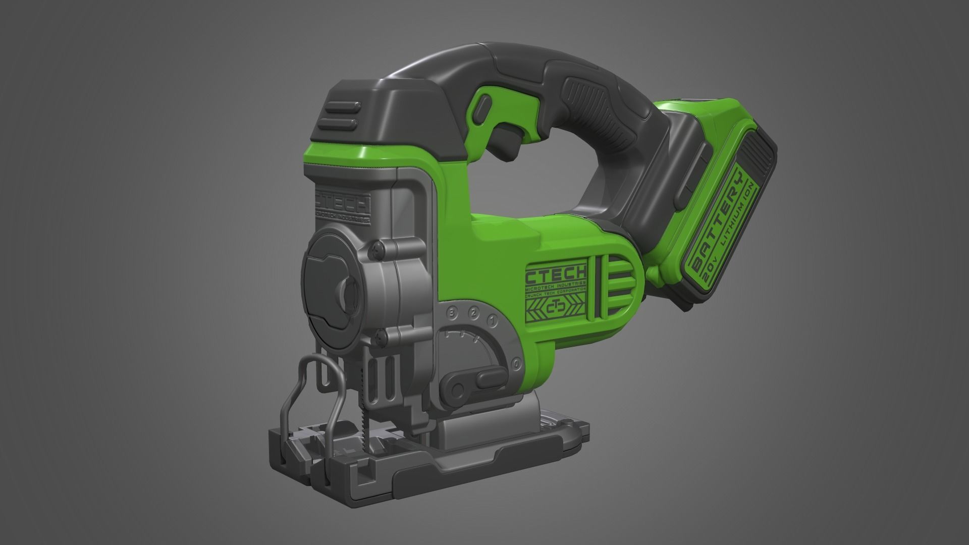 Jigsaw Battery Powered Low-poly 3D model_22