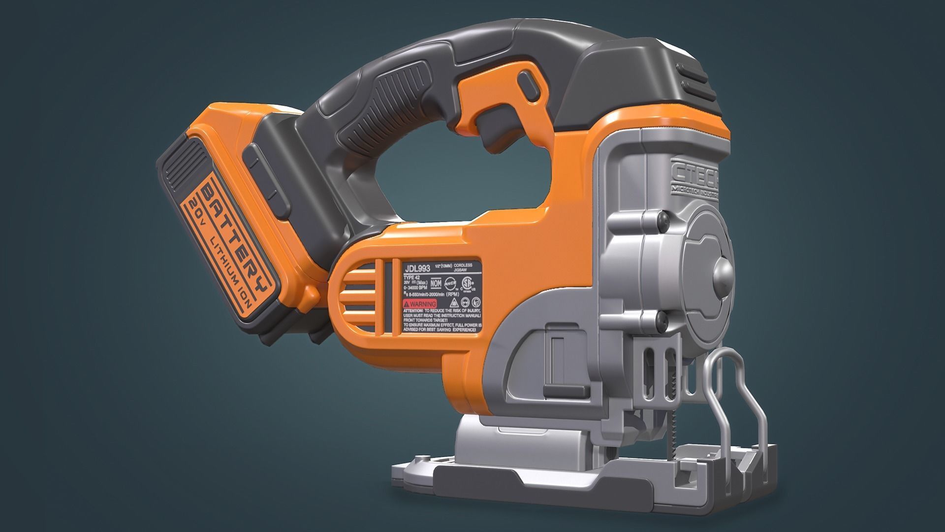 Jigsaw Battery Powered Low-poly 3D model_2