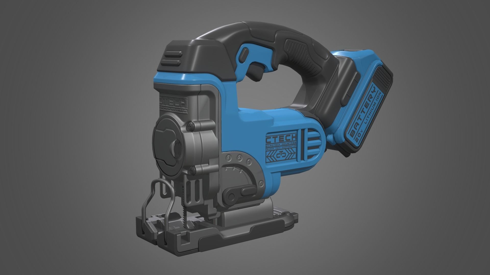 Jigsaw Battery Powered Low-poly 3D model_23