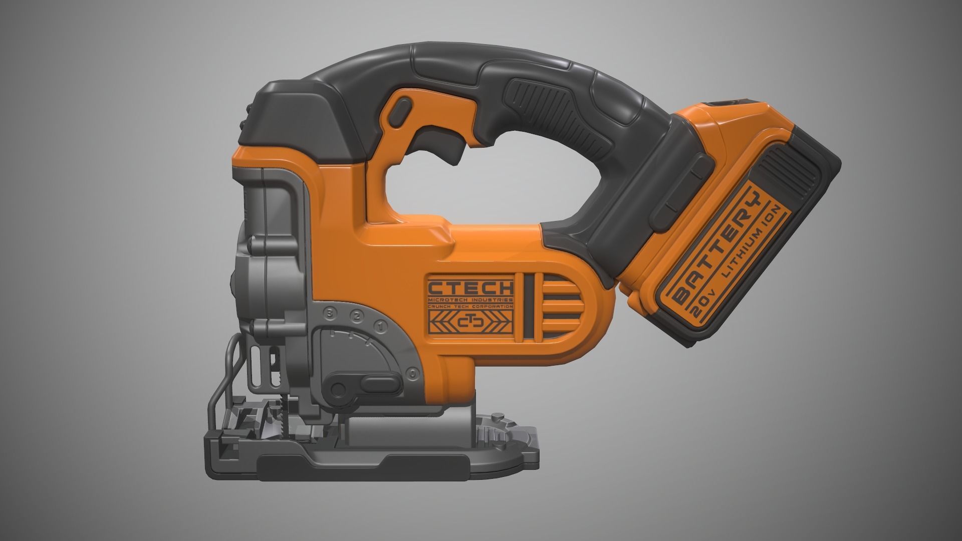 Jigsaw Battery Powered Low-poly 3D model_6