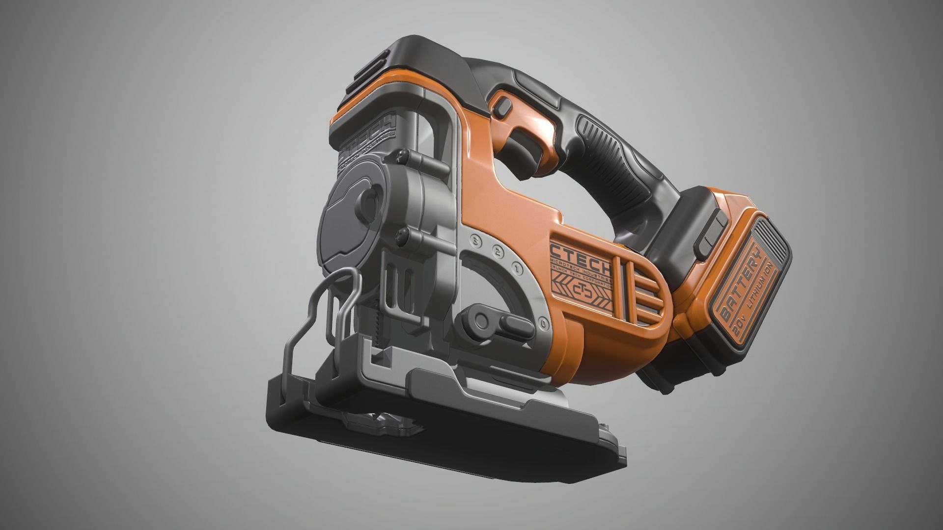 Jigsaw Battery Powered Low-poly 3D model_12