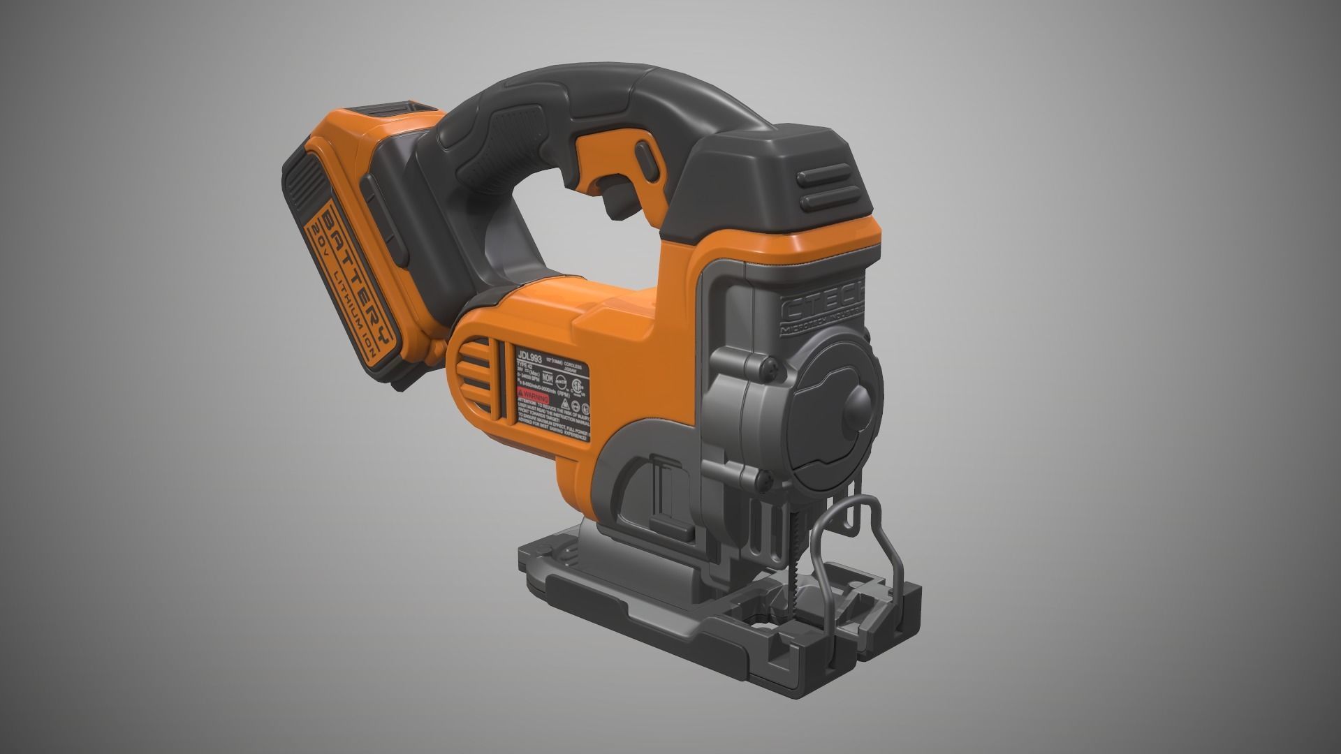 Jigsaw Battery Powered Low-poly 3D model_9