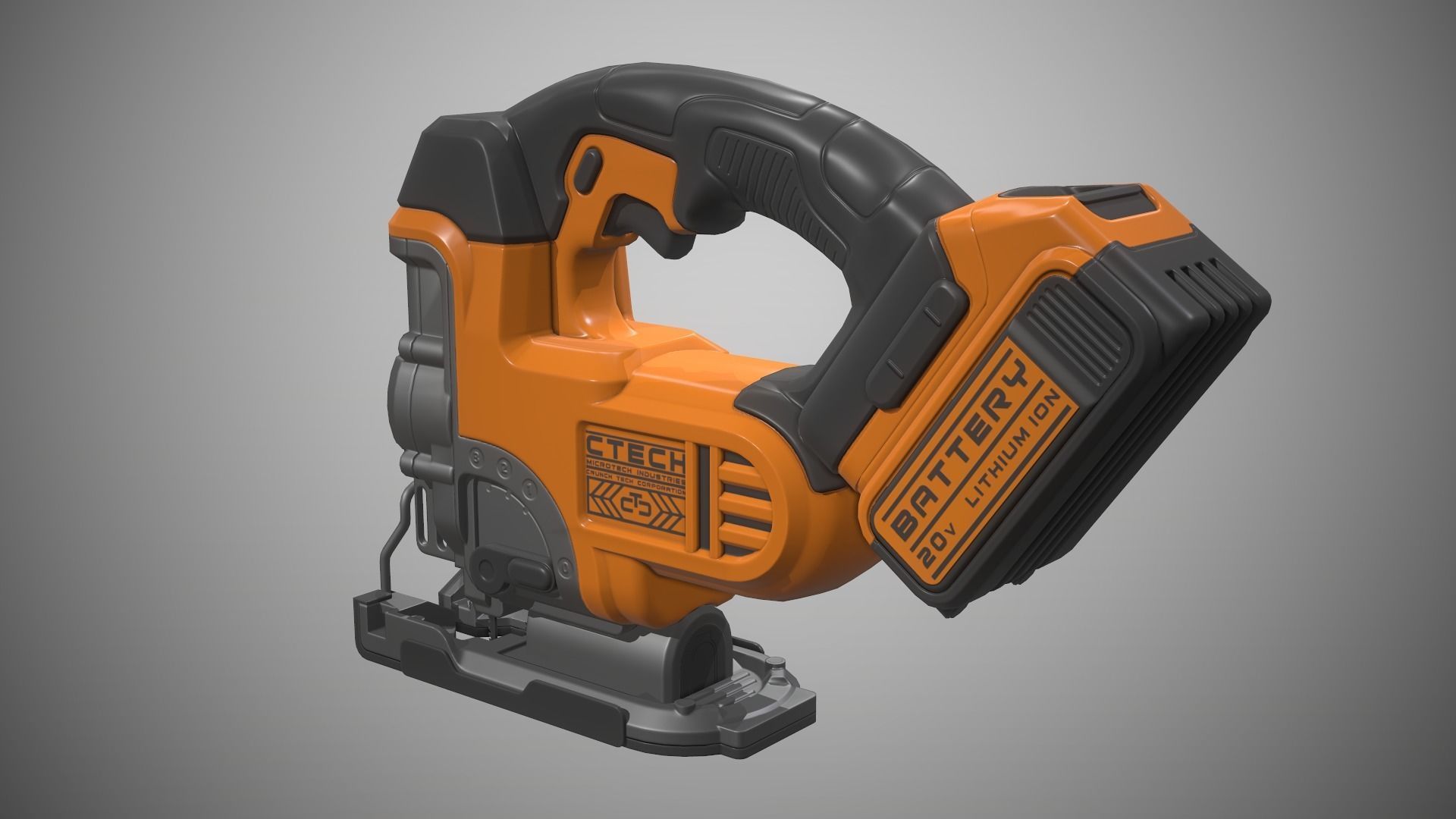 Jigsaw Battery Powered Low-poly 3D model_7