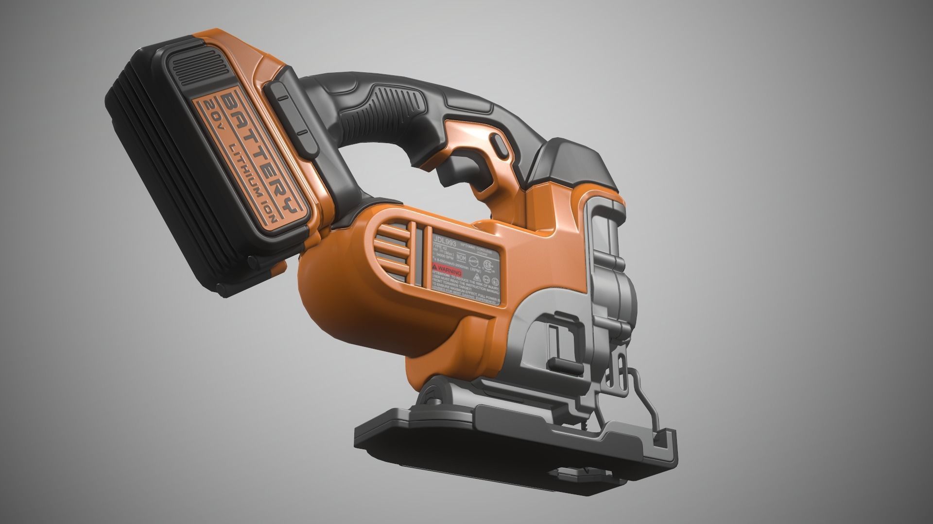 Jigsaw Battery Powered Low-poly 3D model_14