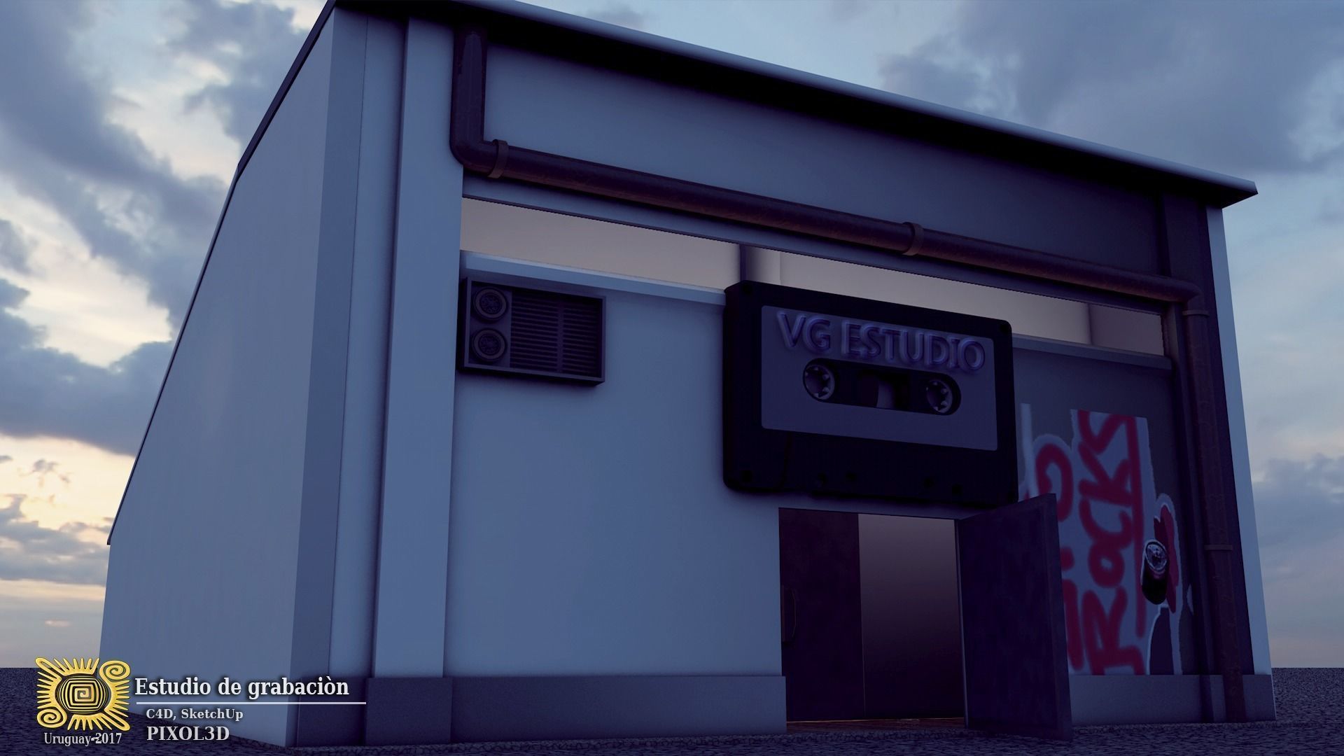 RECORDING STUDIO Low-poly 3D model_10