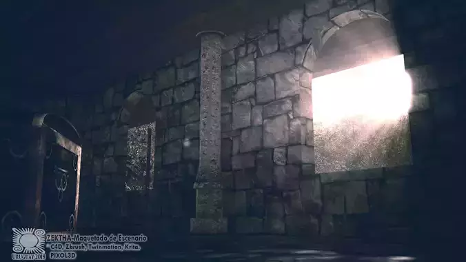 LABYRINTH stone room with sunlight