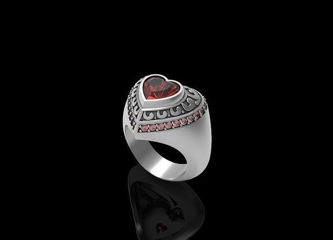 RING LOVE STONE 3D print model