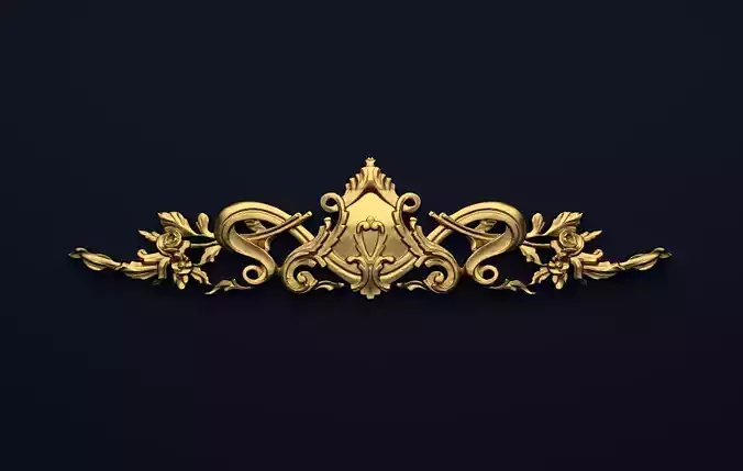 Classic decor ornament v-3D model 39 3D model