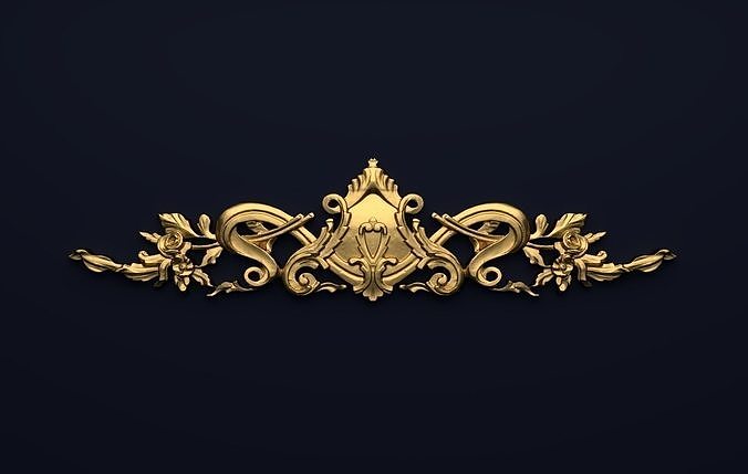 Classic decor ornament v-3D model 39 3D model