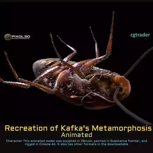 Recreation of Kafkas Metamorphosis Low-poly 3D model