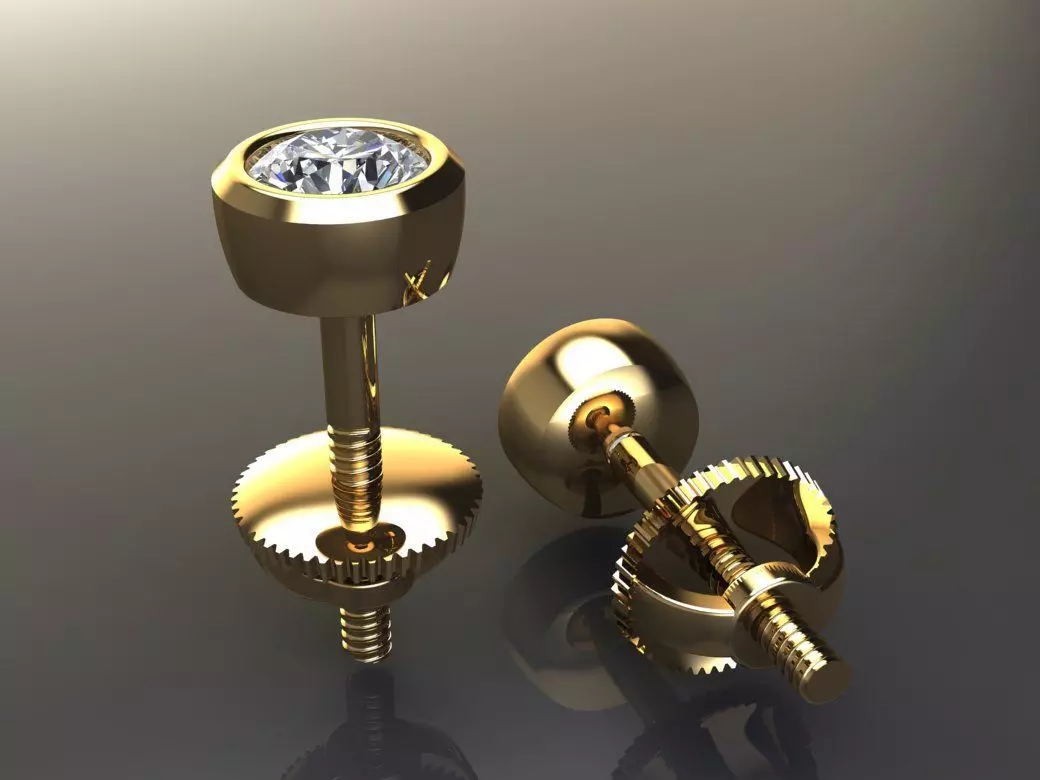 BEZEL BASKET 3MM EARRING 3D print model_0