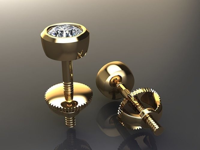 BEZEL BASKET 3MM EARRING 3D print model