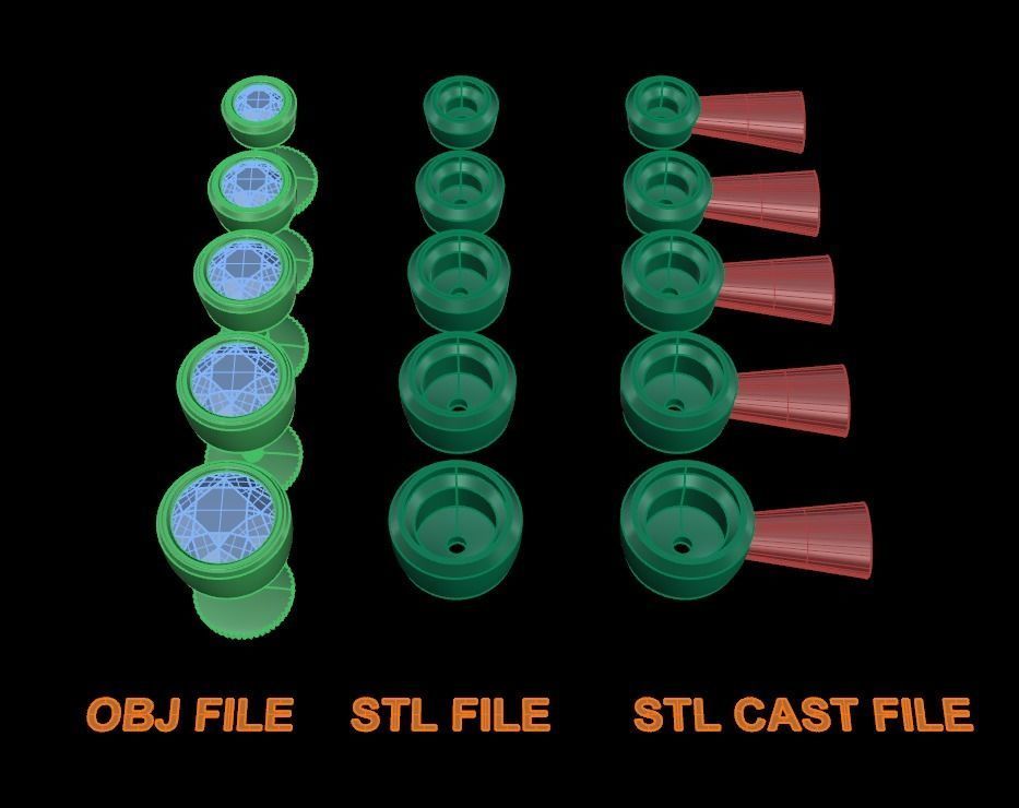 BEZEL STUD DIAMOND EARRING MIX SIZES 3D print model_3