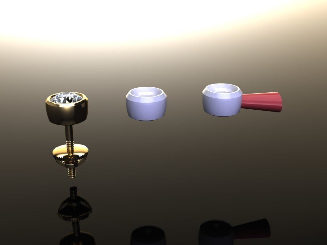 BEZEL STUD DIAMOND EARRING MIX SIZES 3D print model_8