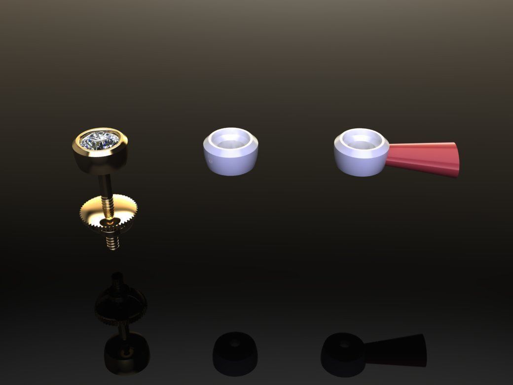 BEZEL STUD DIAMOND EARRING MIX SIZES 3D print model_6