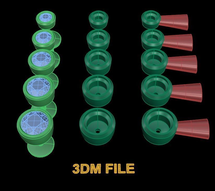 BEZEL STUD DIAMOND EARRING MIX SIZES 3D print model_2