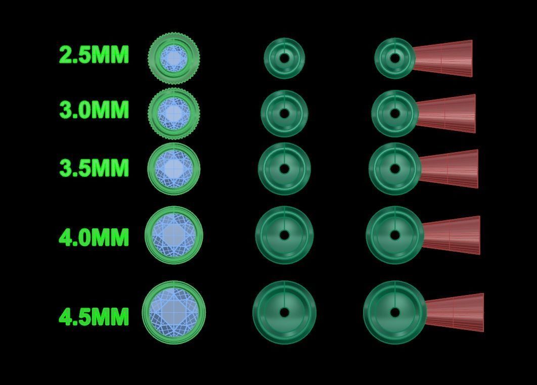 BEZEL STUD DIAMOND EARRING MIX SIZES 3D print model_1
