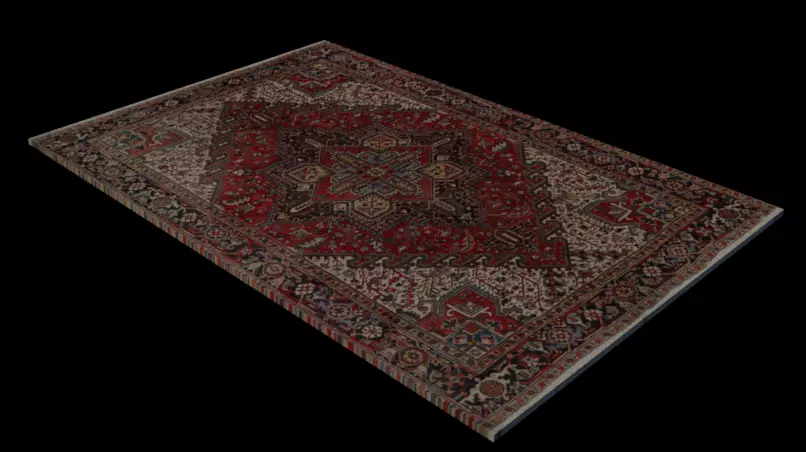 Persian carpet low polygon no hight-texture 3D model_0
