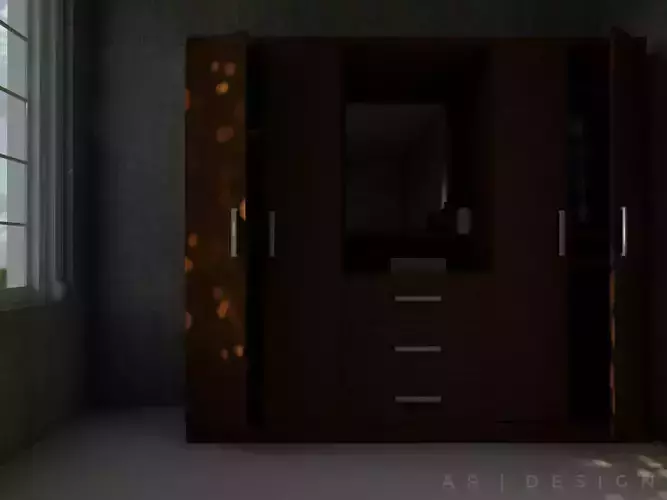 Wardrobe Closet Cabinet with Mirror