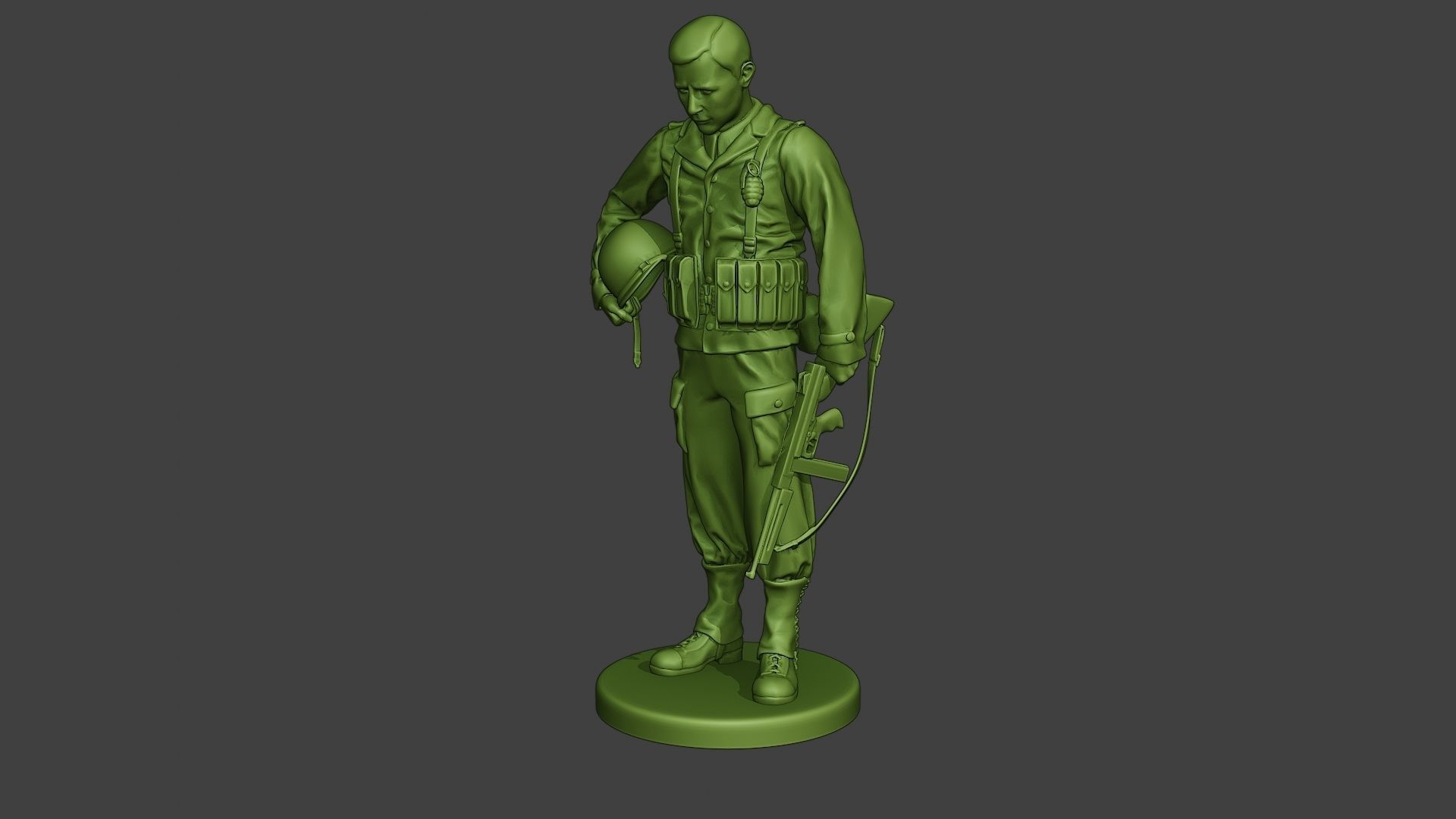 American soldier ww2 Praying A11 3D print model_2