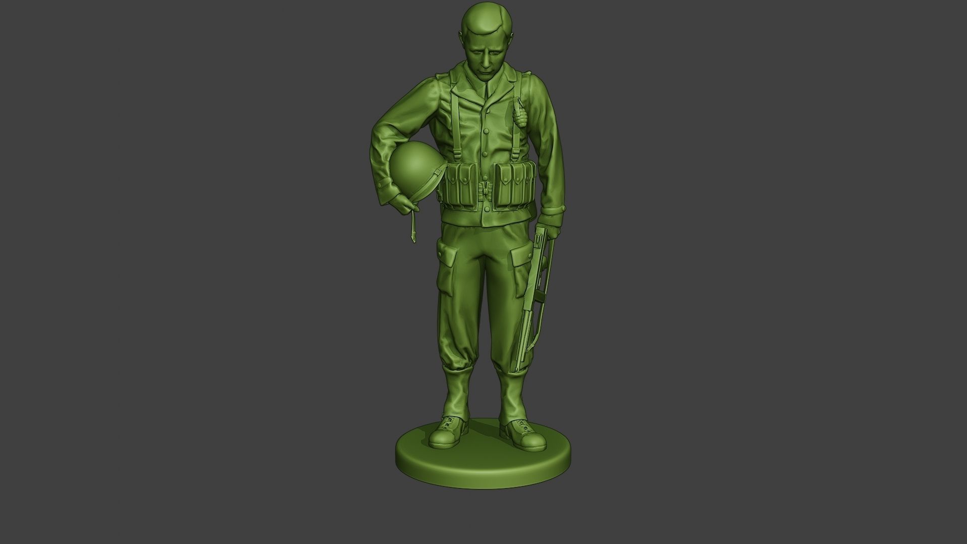 American soldier ww2 Praying A11 3D print model_11