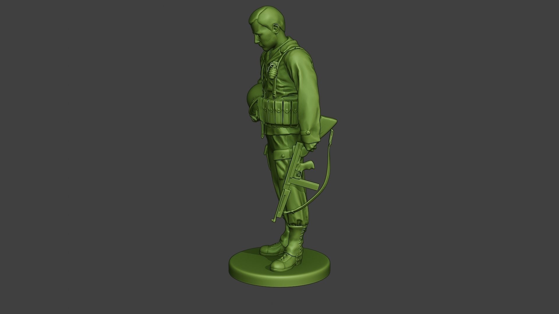 American soldier ww2 Praying A11 3D print model_3