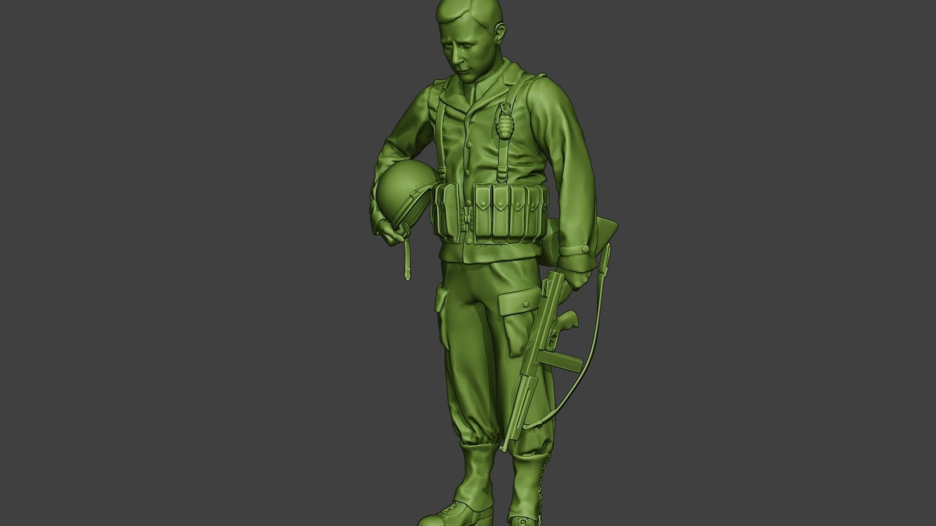 American soldier ww2 Praying A11 3D print model_27
