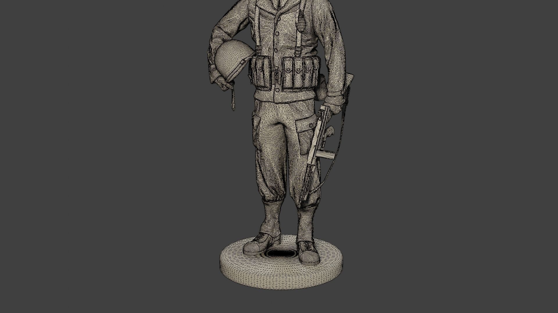 American soldier ww2 Praying A11 3D print model_12