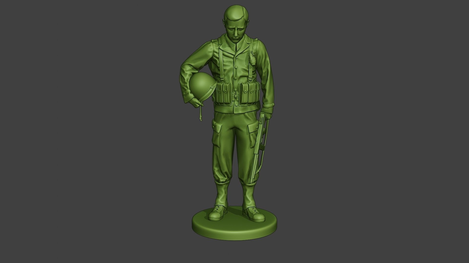 American soldier ww2 Praying A11 3D print model_1