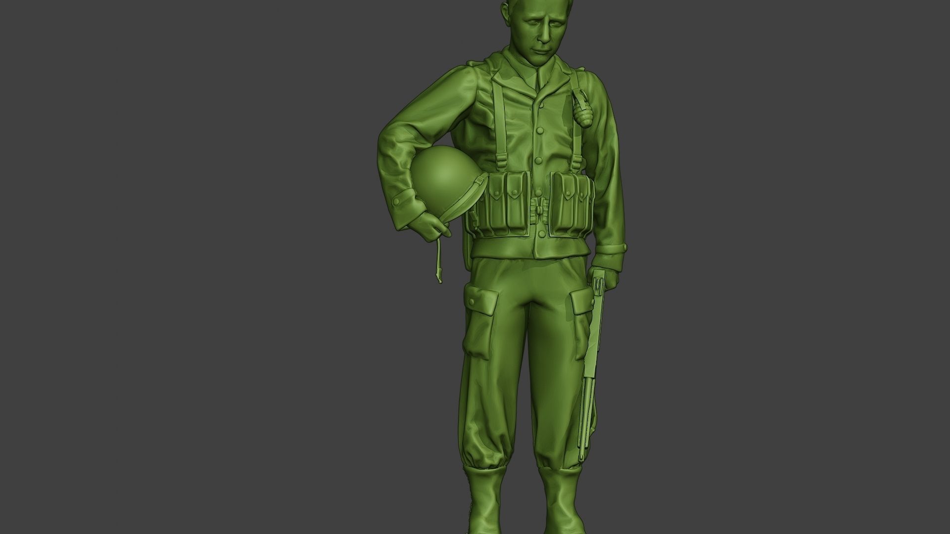 American soldier ww2 Praying A11 3D print model_28