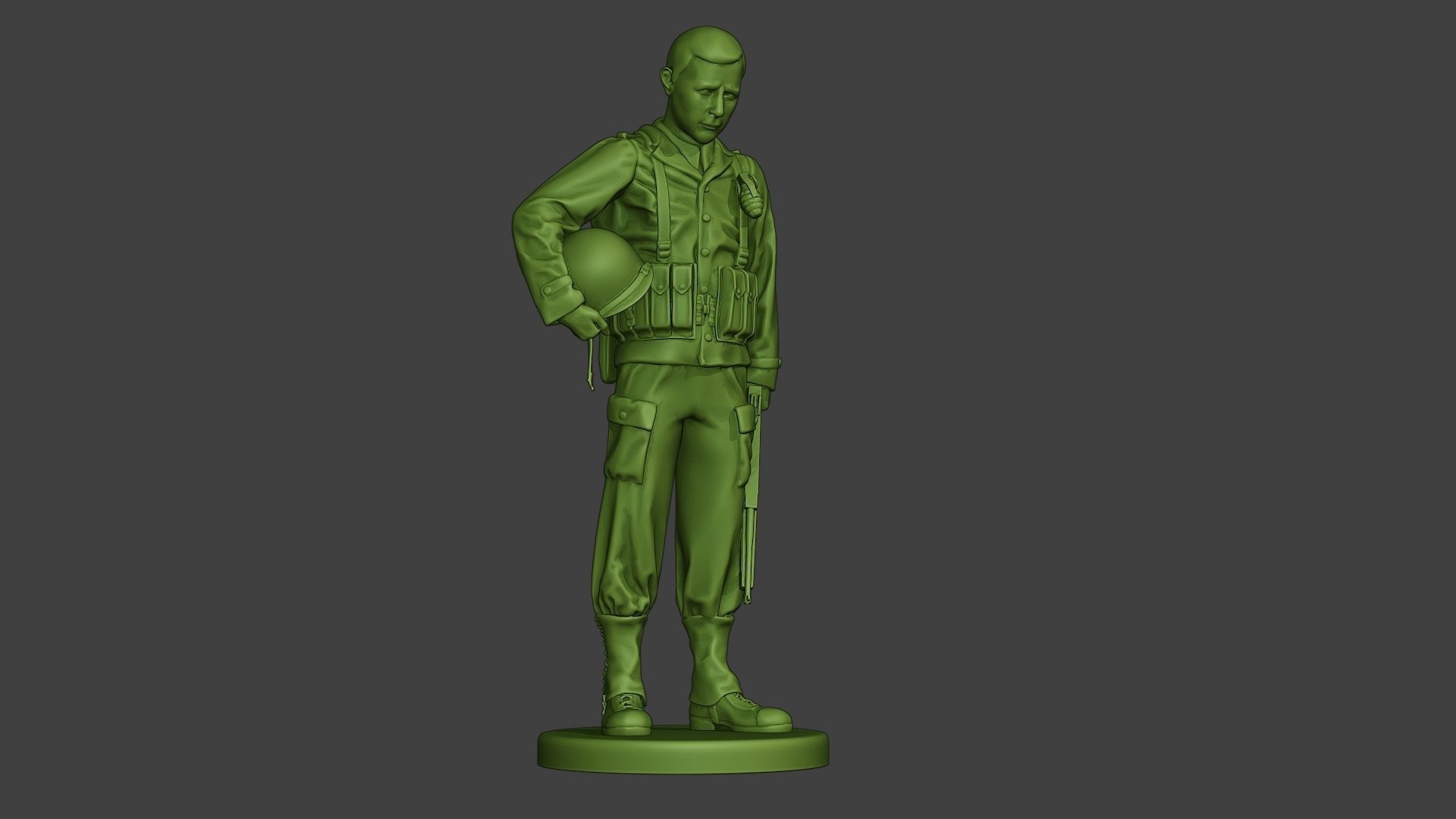 American soldier ww2 Praying A11 3D print model_13
