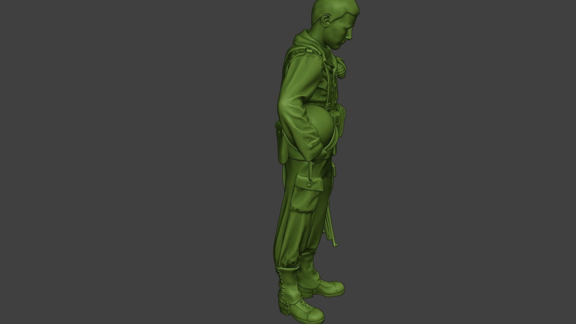 American soldier ww2 Praying A11 3D print model_30