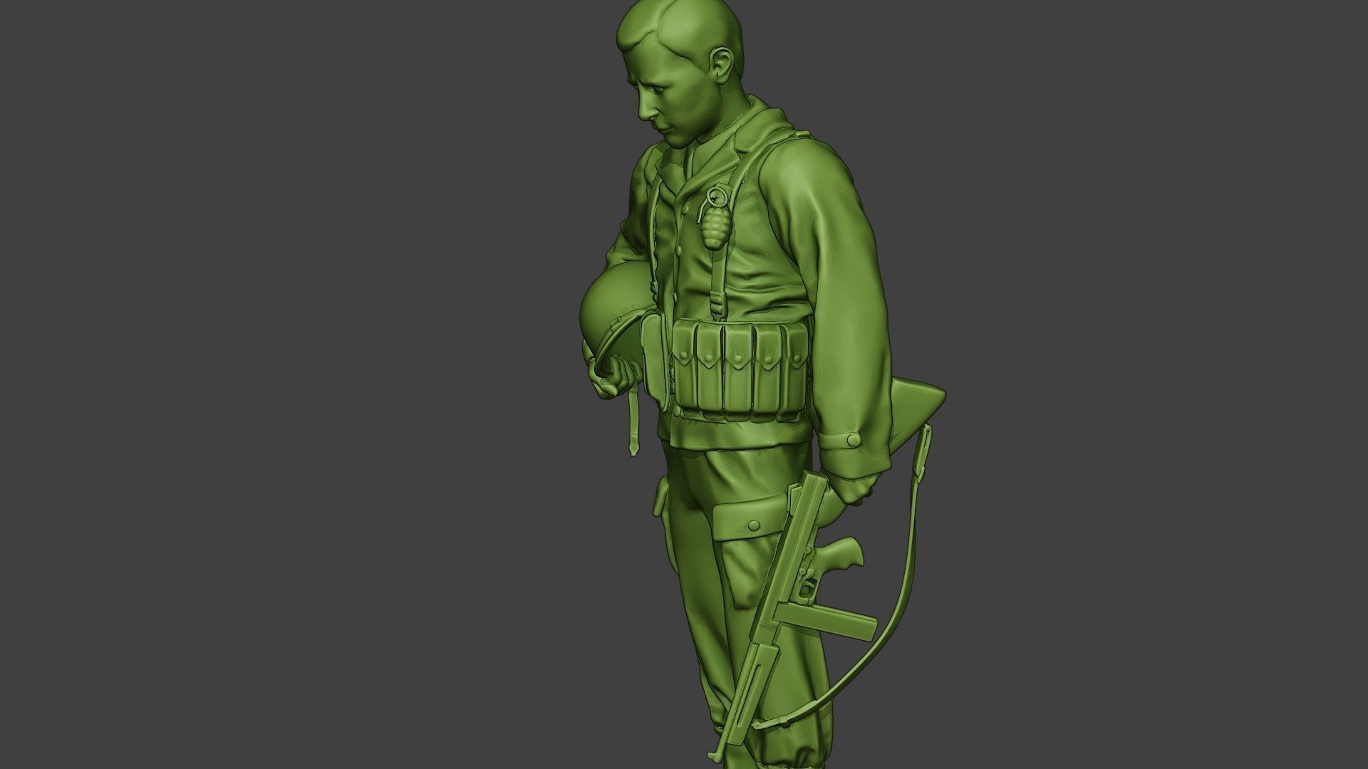 American soldier ww2 Praying A11 3D print model_18