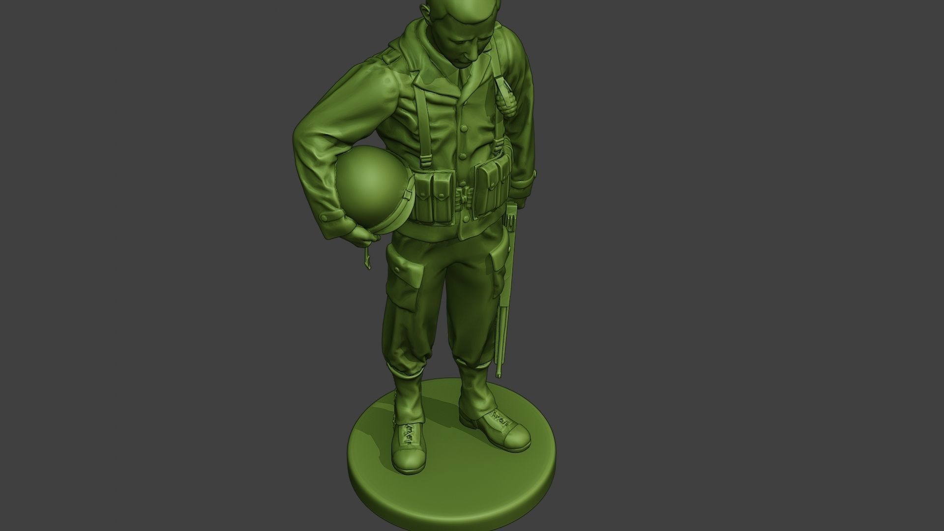 American soldier ww2 Praying A11 3D print model_19