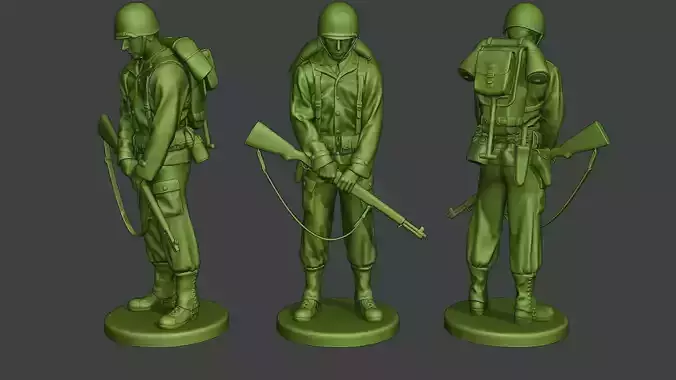 American soldier ww2 Praying2 A11 3D print model