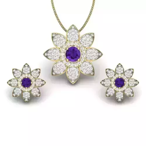 Women pendant-earrings set 3dm render detail 3D print model