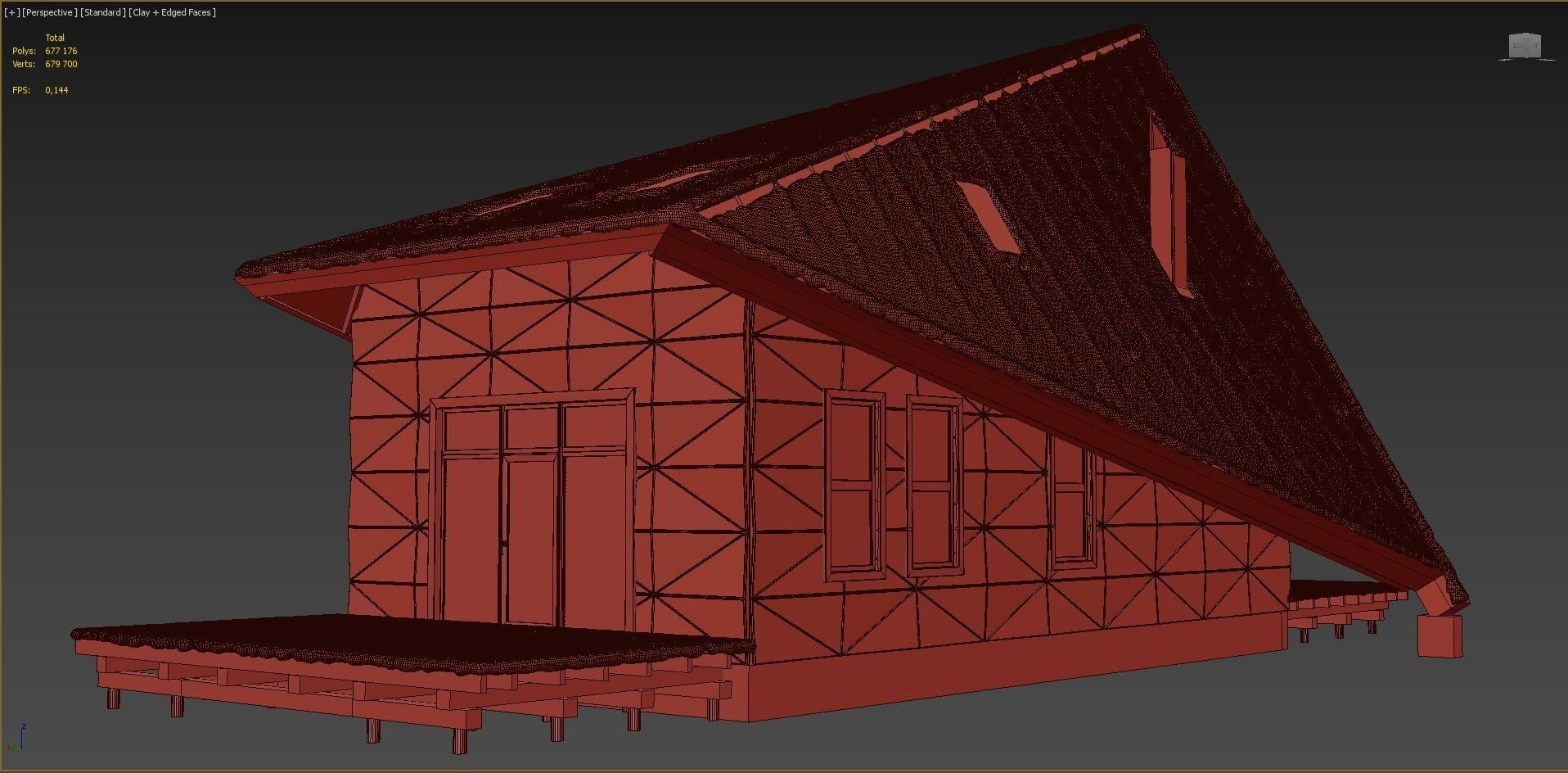 Winter house in the forest 3D model_22