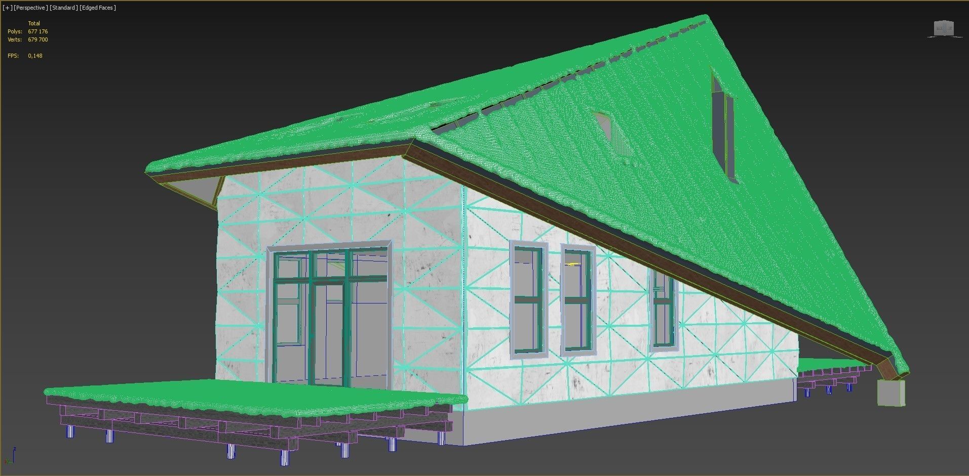 Winter house in the forest 3D model_19